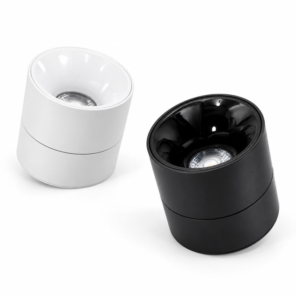 black white short surface cylinders deep bowls