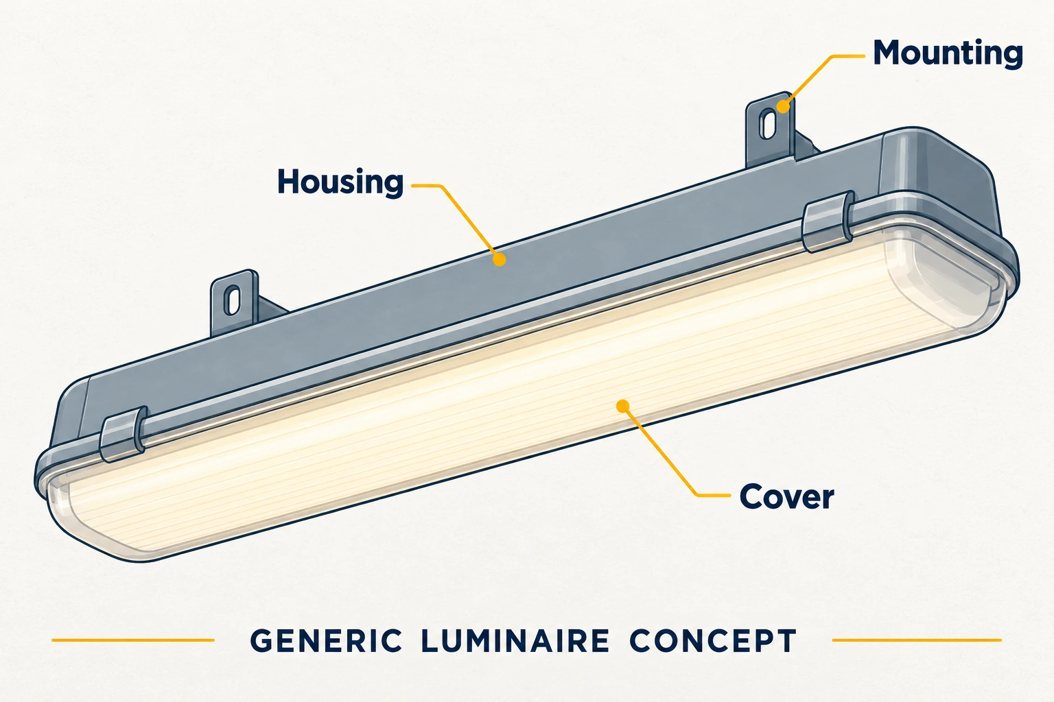 generic sealed led batten luminaire concept