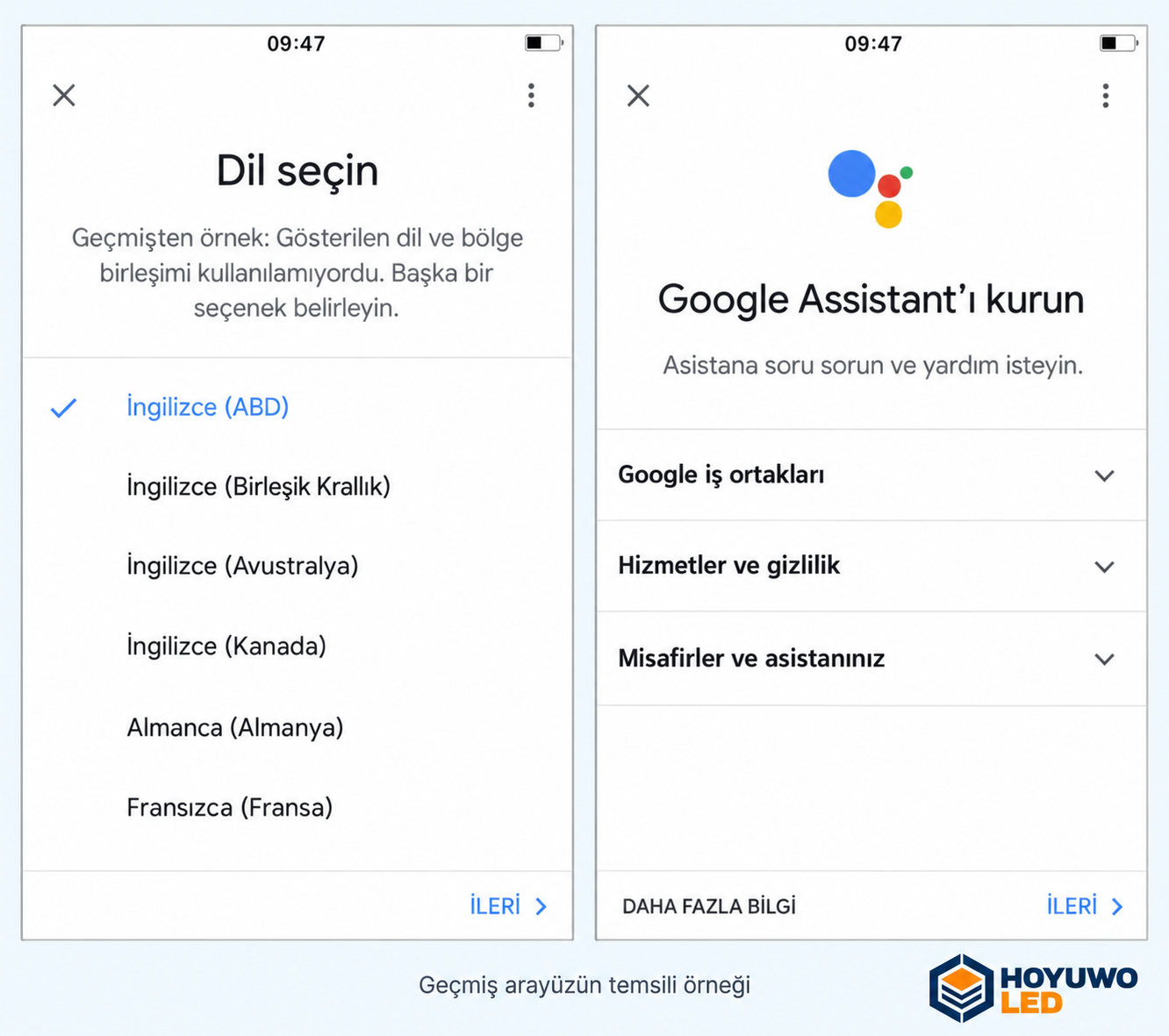 Google Home सेटअप 4: पुराना संस्करण उदाहरण