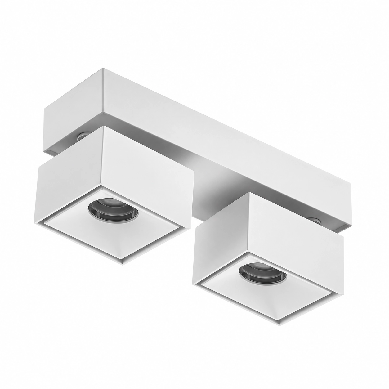 white twin square surface downlight white studio